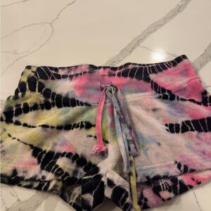 Hard Tail Kids Tie-Dye Shorts - Pink, Black, Yellow